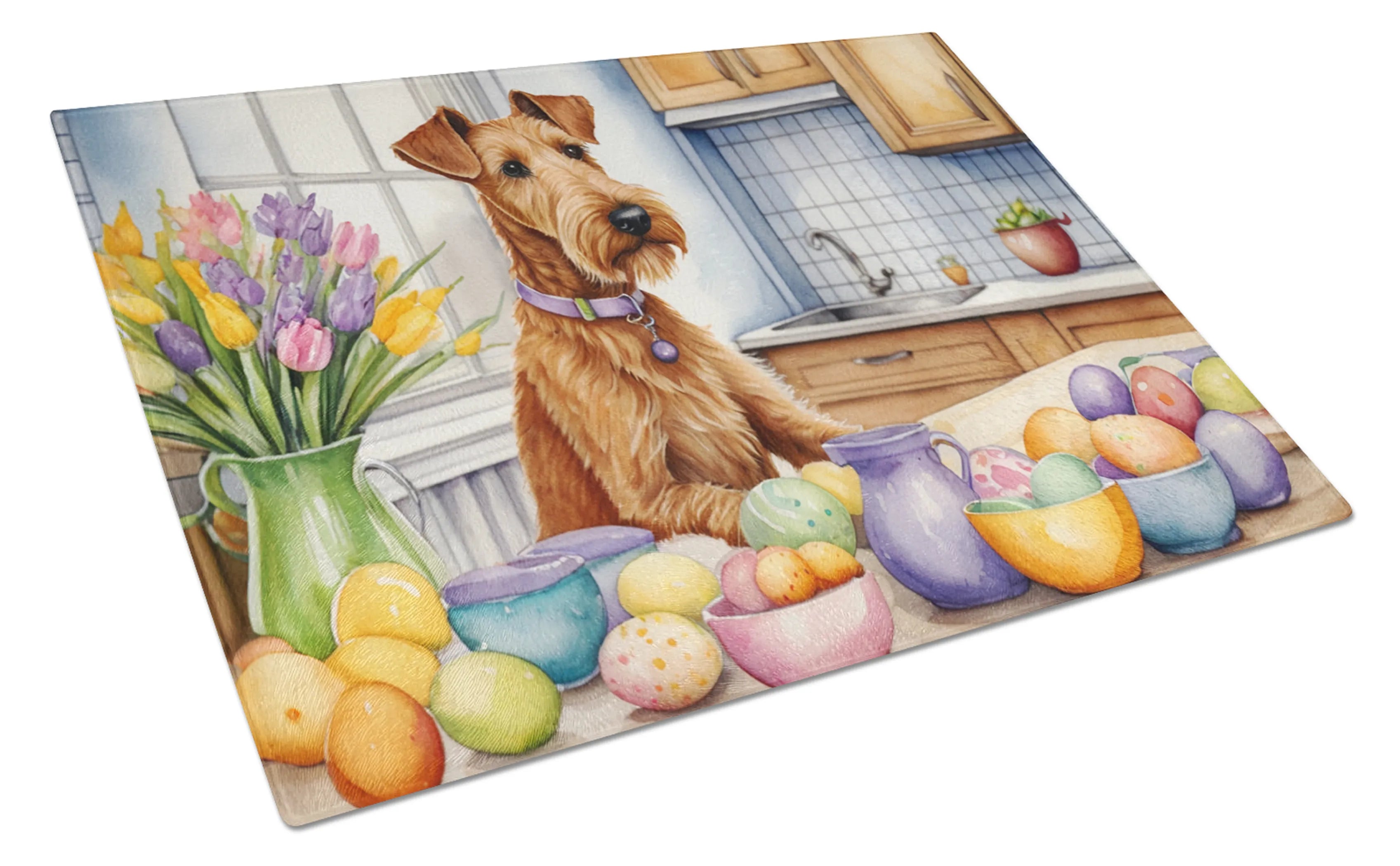Decorating Easter Glass Cutting Board - Size: LARGE | Pack Of: 1 | Collection name: Decorating easter