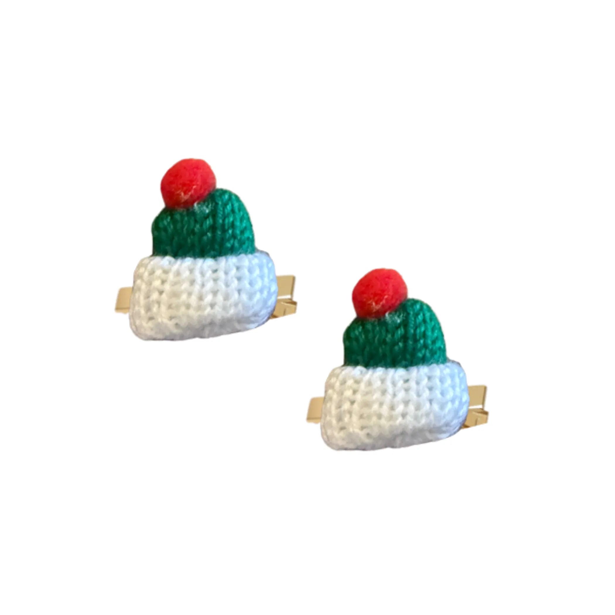 Festive Knit Pom-Pup Barrette