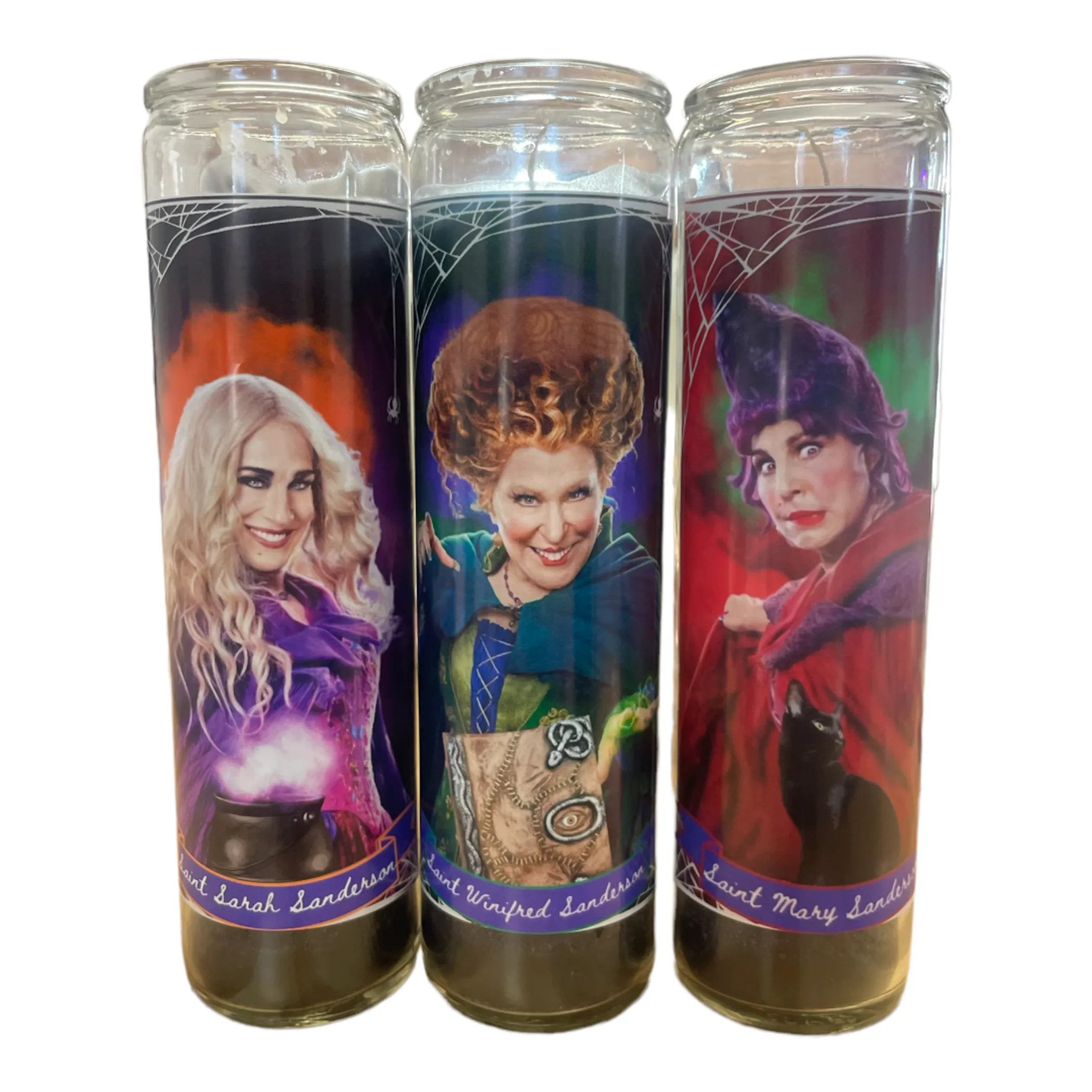 Hocus Pocus Sanderson Sisters Saint Prayer Candles Set