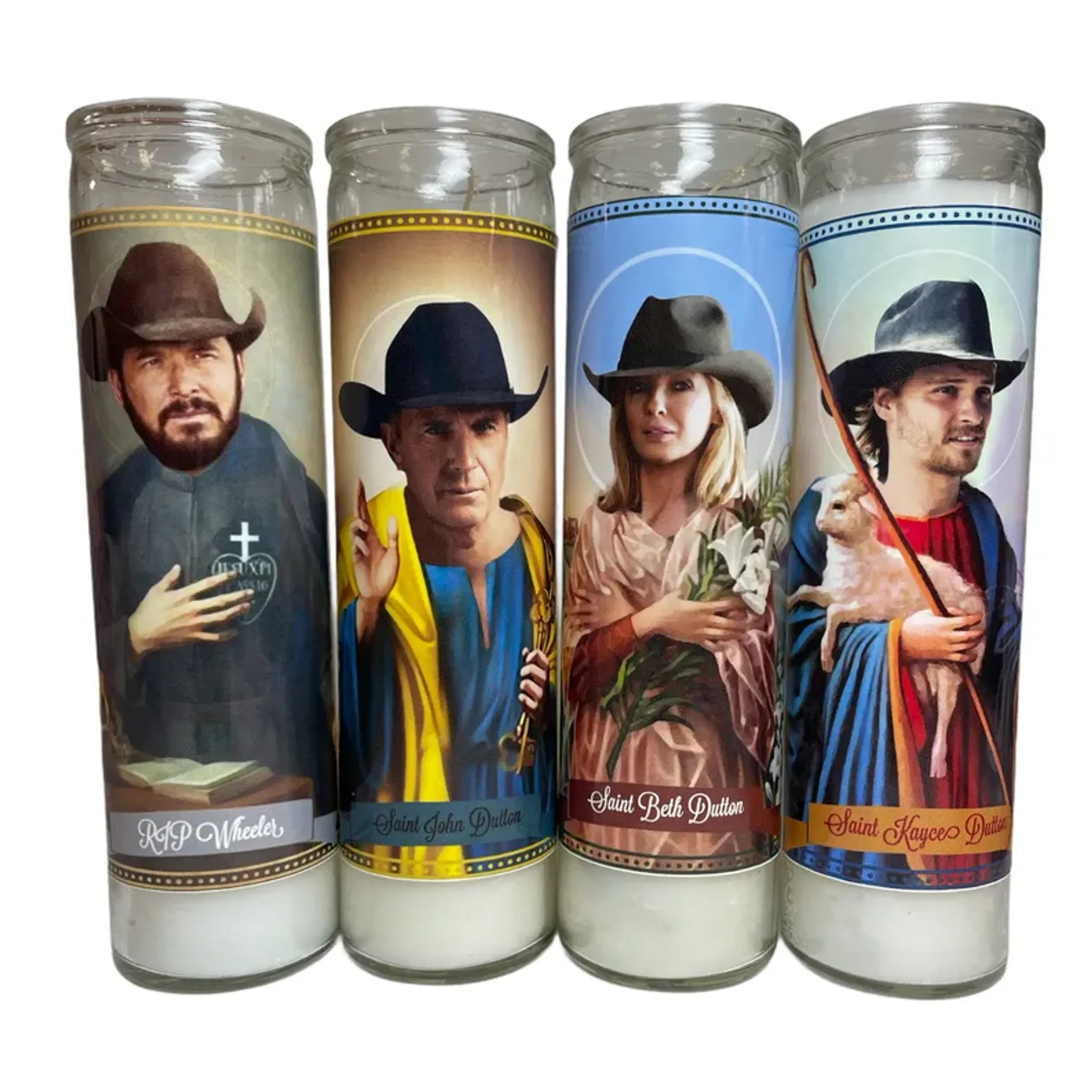Cast of Yellowstone Devotional Prayer Saint Candles