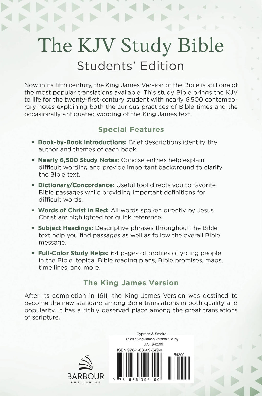 The KJV Study Bible, Students' Edition [Cypress & Smoke]