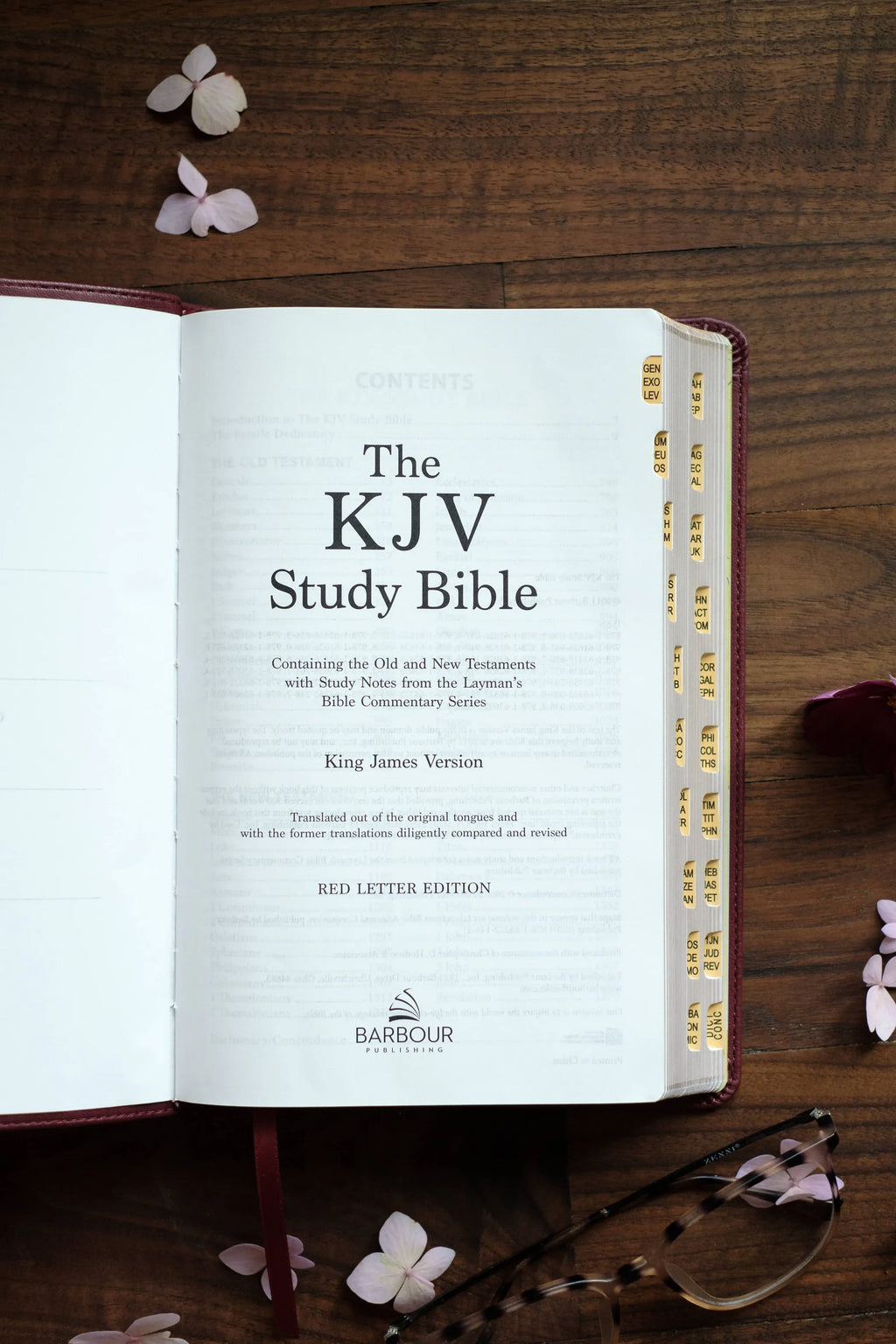 The KJV Study Bible, Indexed (Crimson Bouquet)