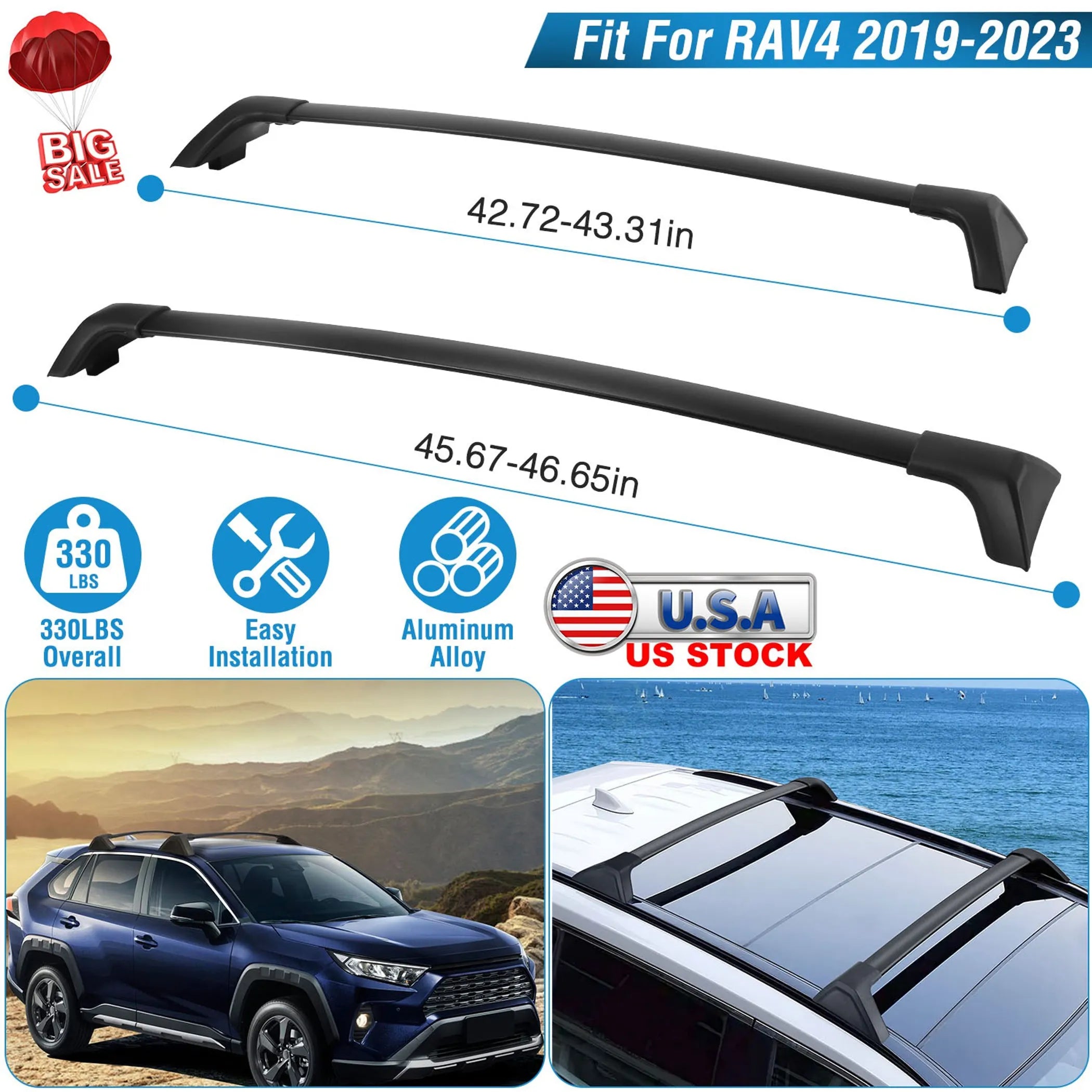 Car Roof Rack Cross Bars Aluminum Alloy