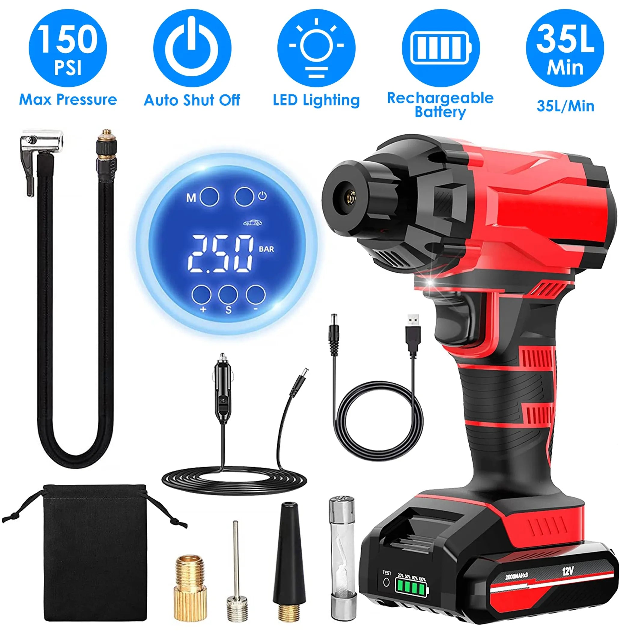 150PSI Cordless Car Tire Pump