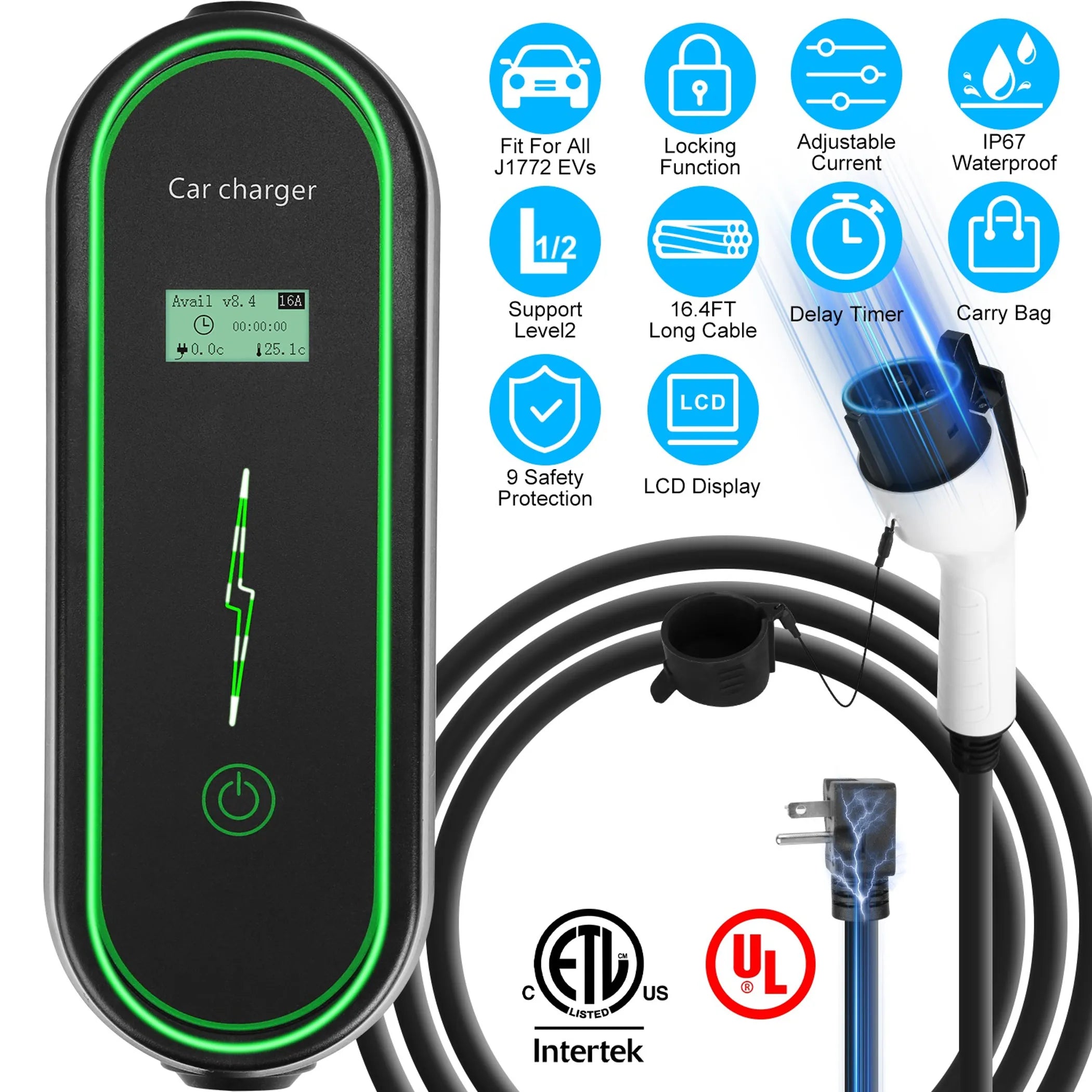 Level2 EV Charger Portable Electric Vehicle Charging Station