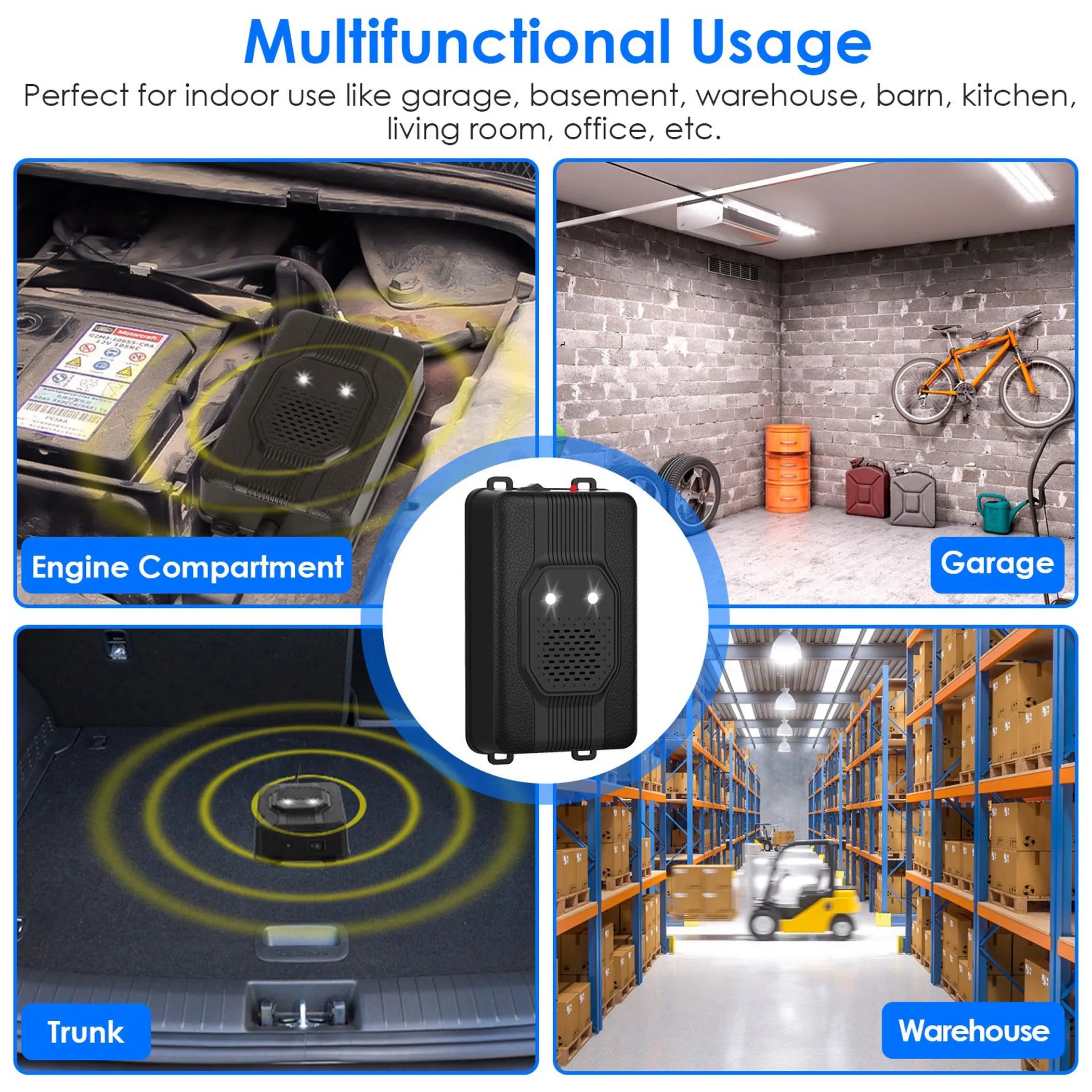 2 Pack Under Hood Ultrasonic Rodent Repeller