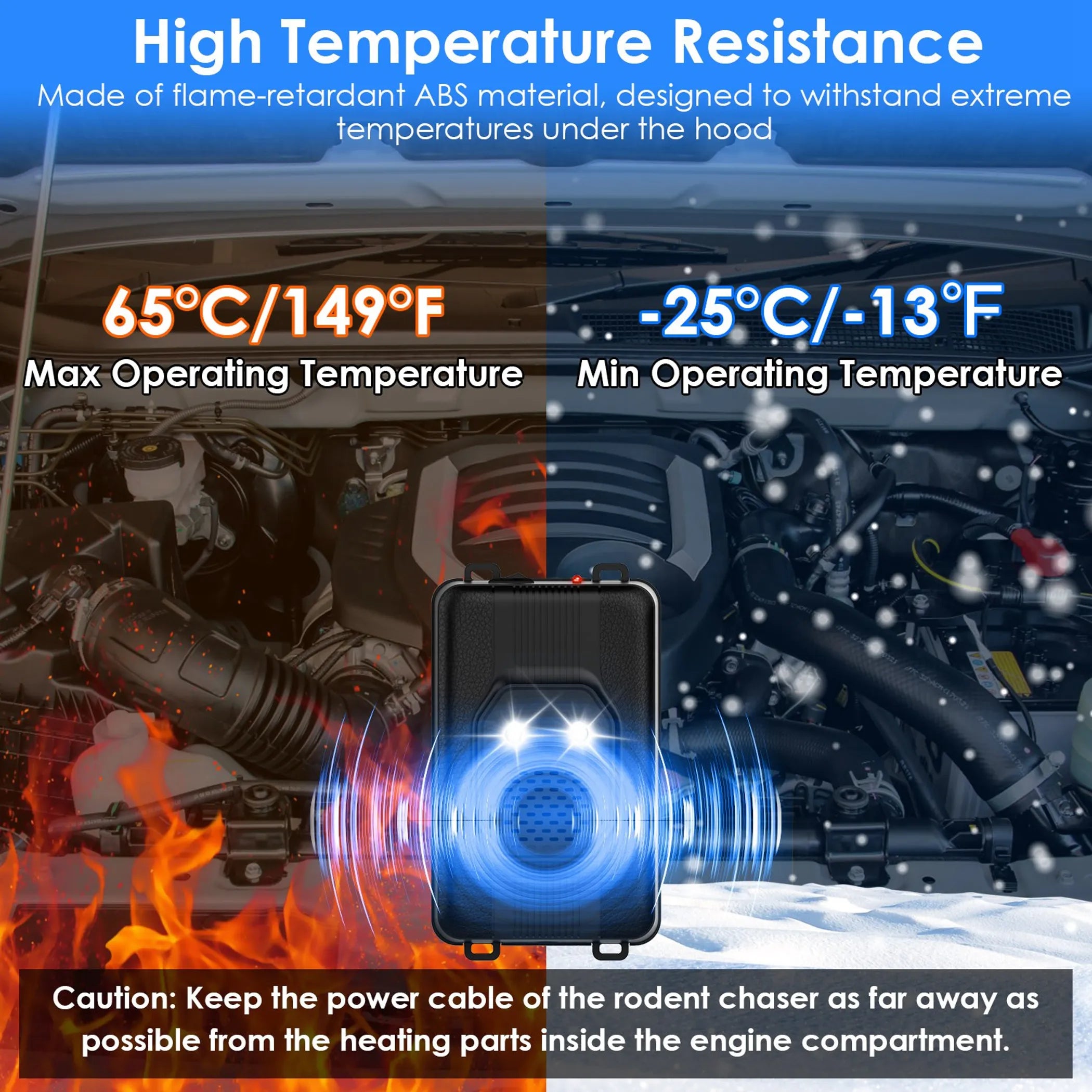 2 Pack Under Hood Ultrasonic Rodent Repeller