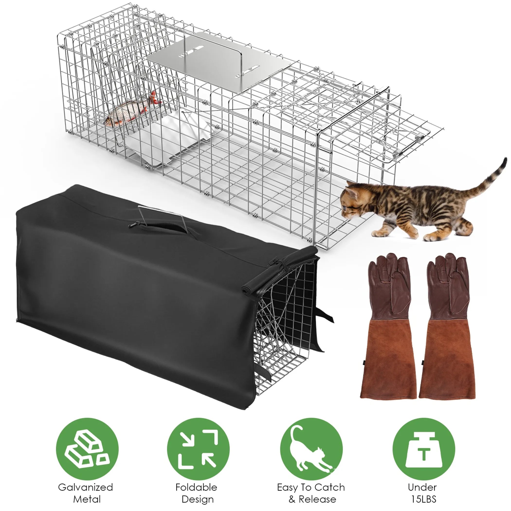 Folding Live Animal Trap Cage