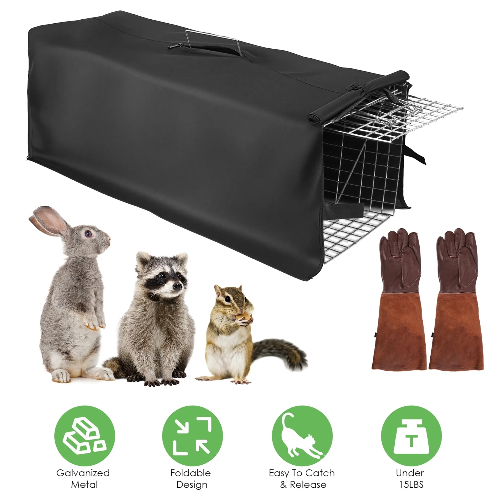 Folding Live Animal Trap Cage