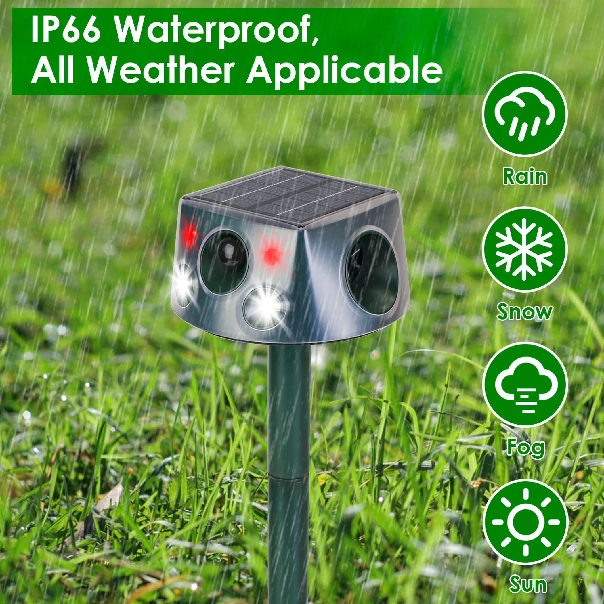 Ultrasonic Solar Animal Repeller