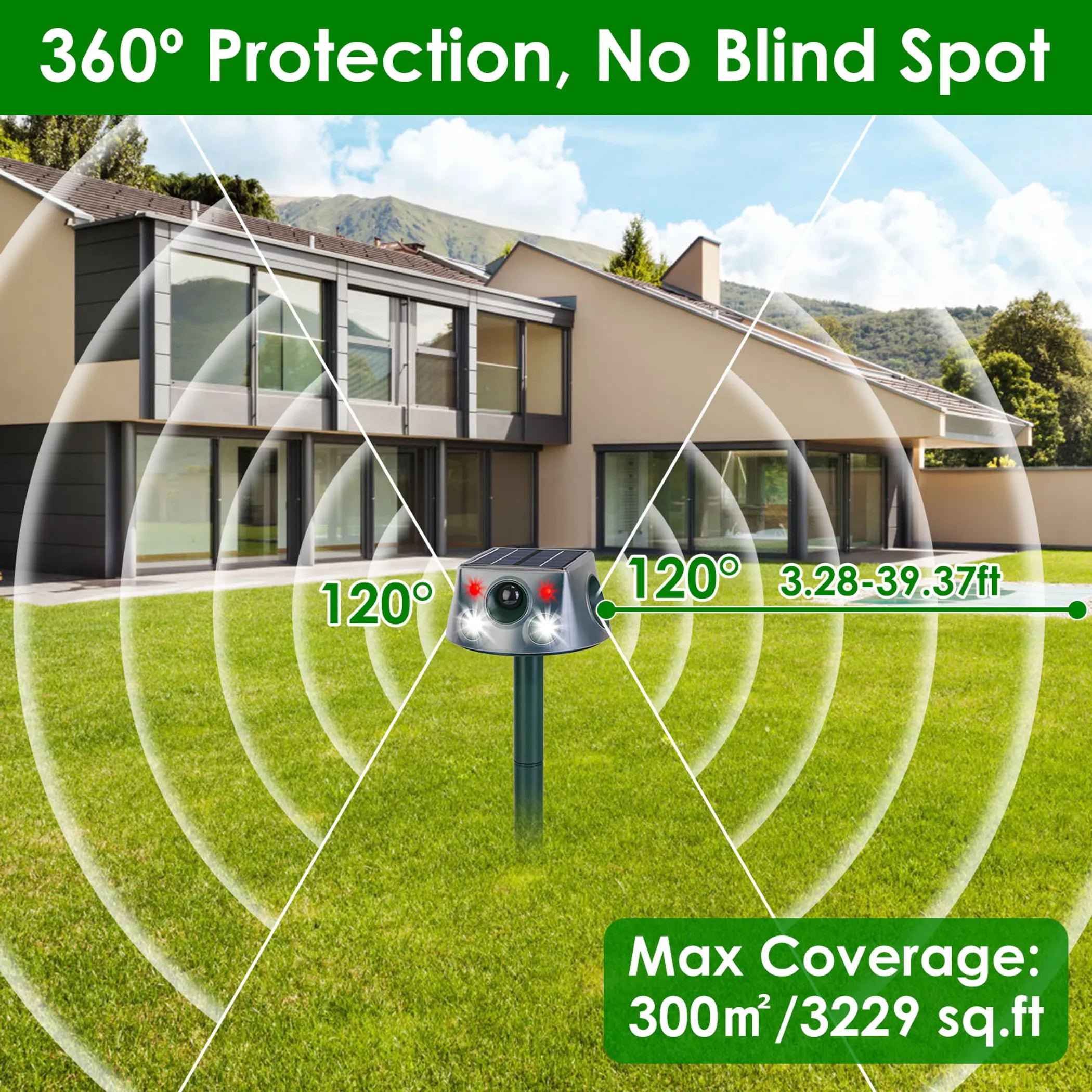 Ultrasonic Solar Animal Repeller