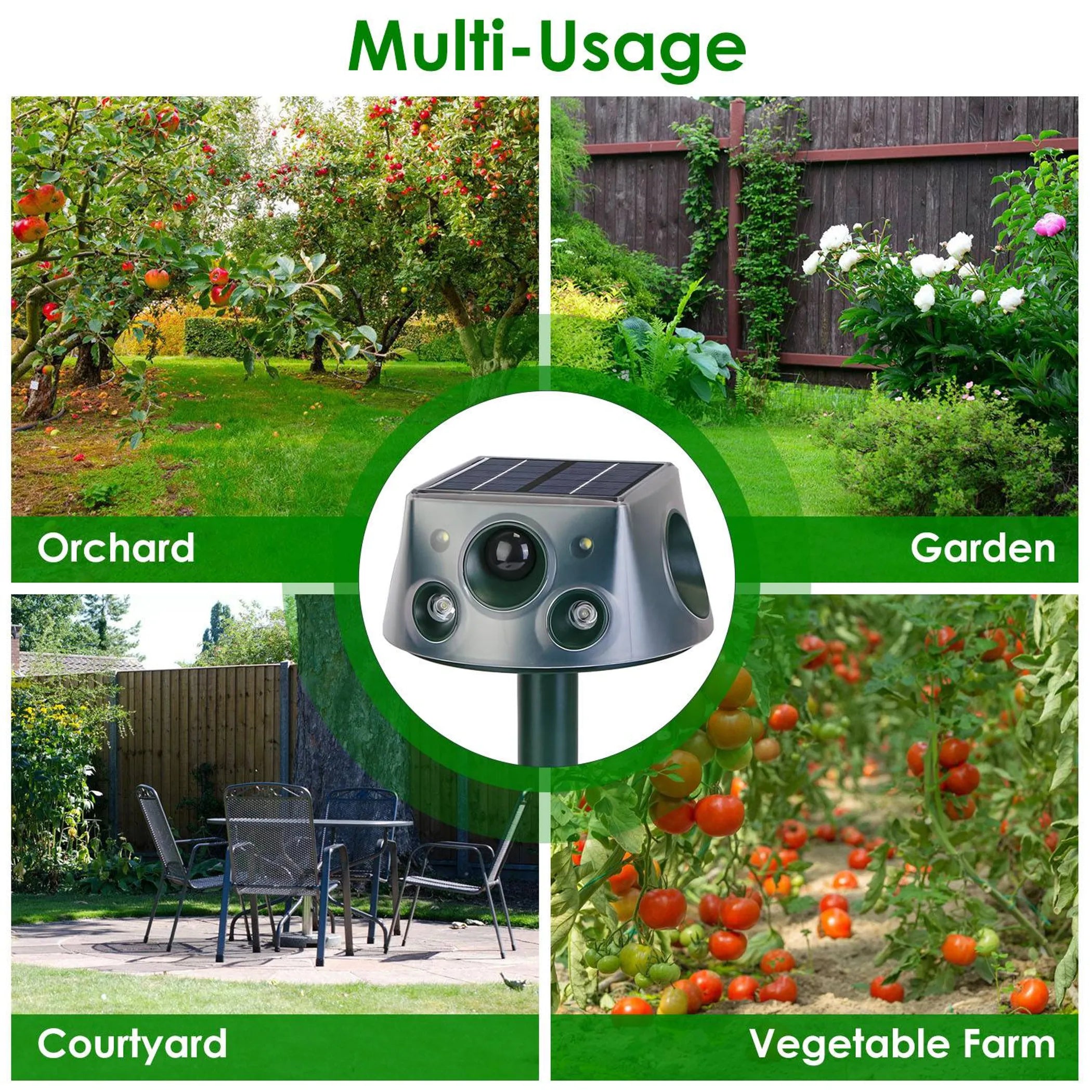 Ultrasonic Solar Animal Repeller