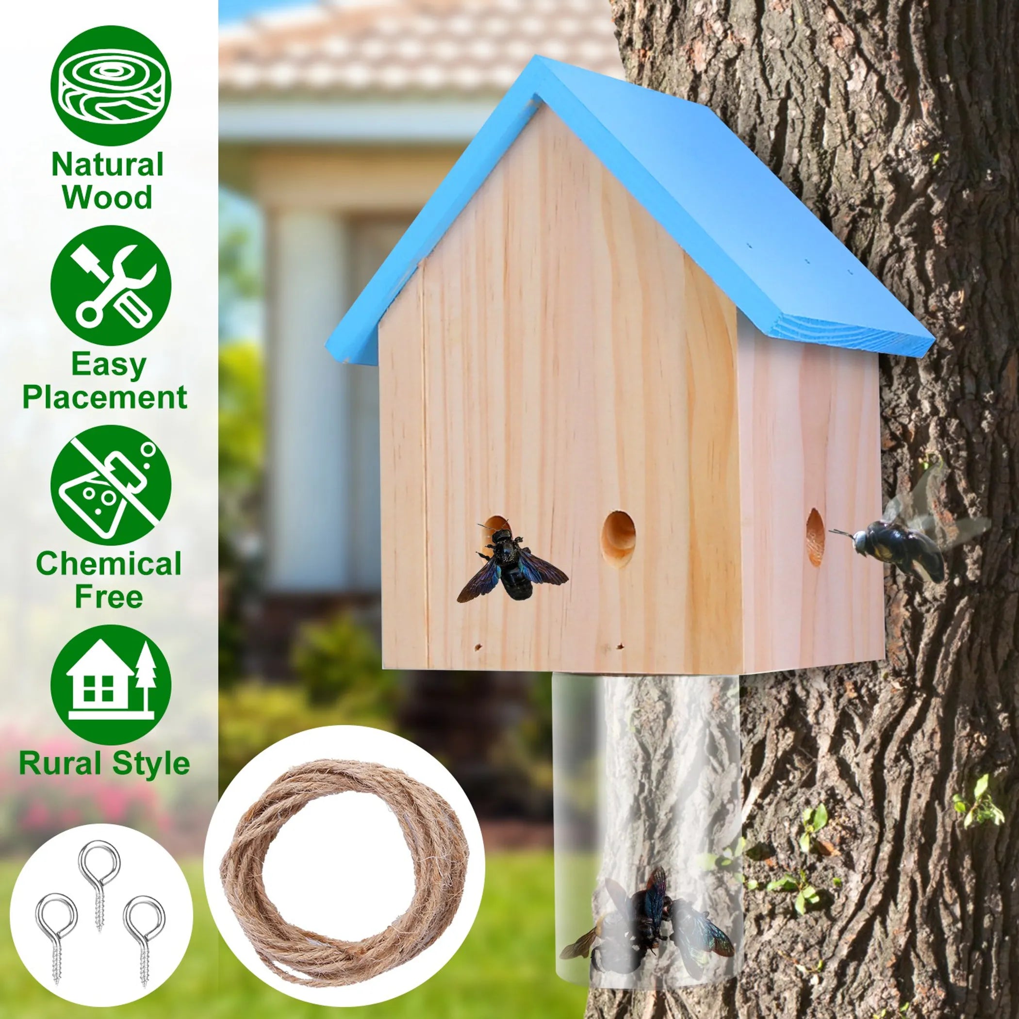 Wood Carpenter Bee Trap