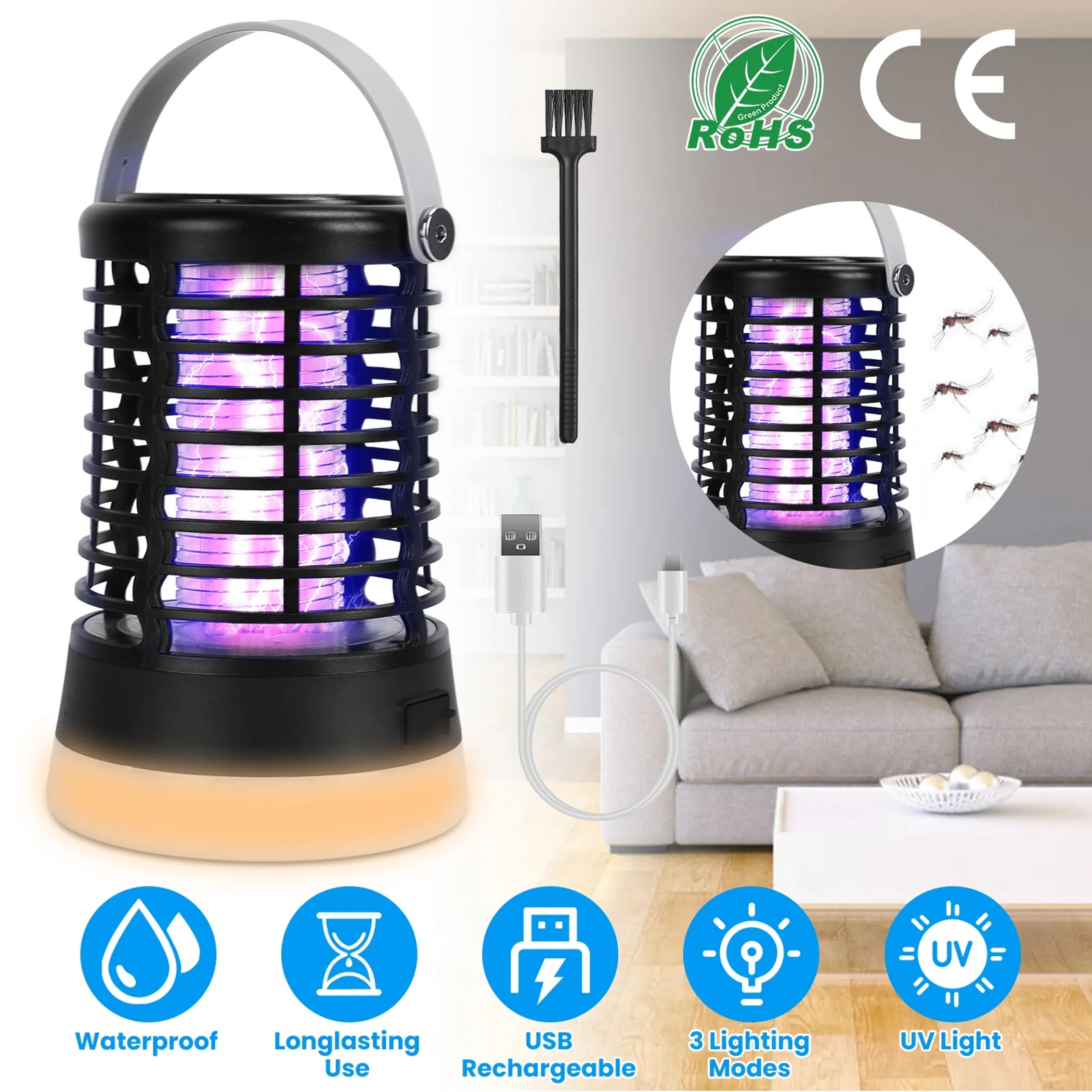 4 In 1 Bug Zapper Light Rechargeable Mosquito Zapper