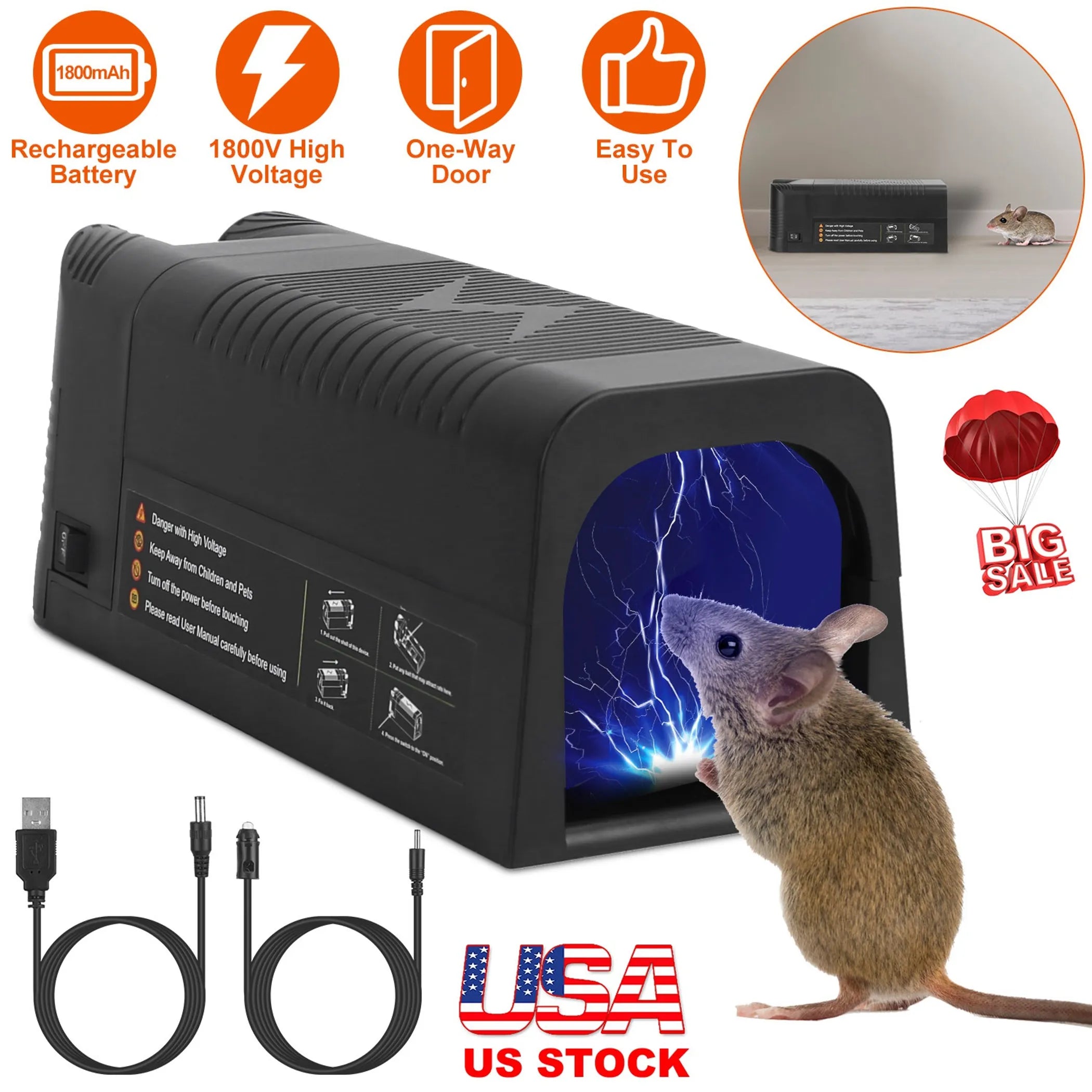 Electric Rat Trap Reusable Mice