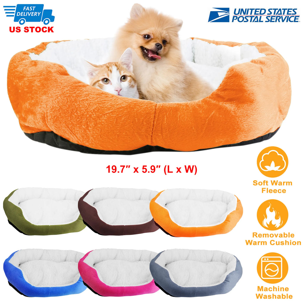 Pet Dog Bed Soft Warm Fleece Puppy Cat Bed Dog Cozy Nest Sofa Bed Cushion