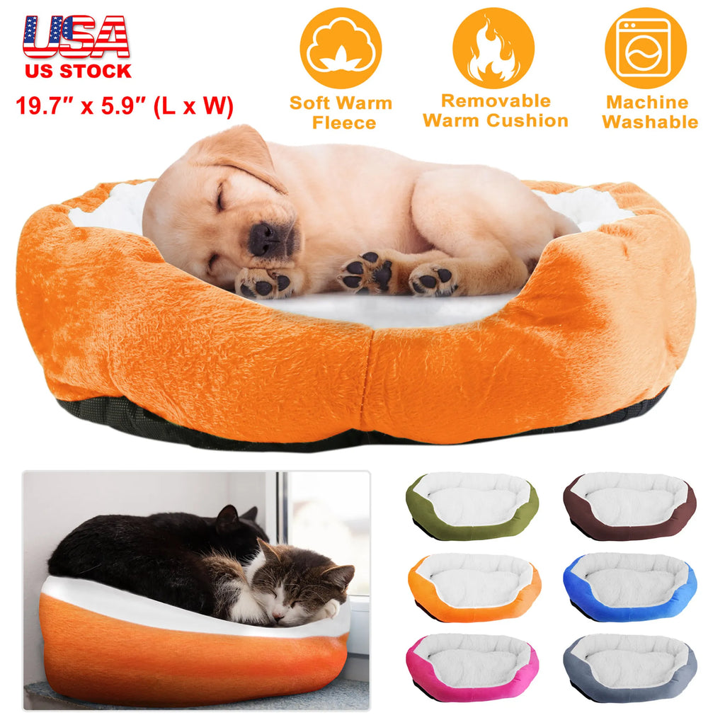 Pet Dog Bed Soft Warm Fleece Puppy Cat Bed Dog Cozy Nest Sofa Bed Cushion