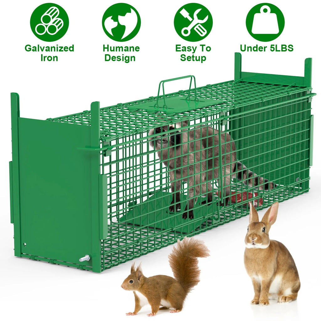 40in 2 Door Live Animal Cage Trap