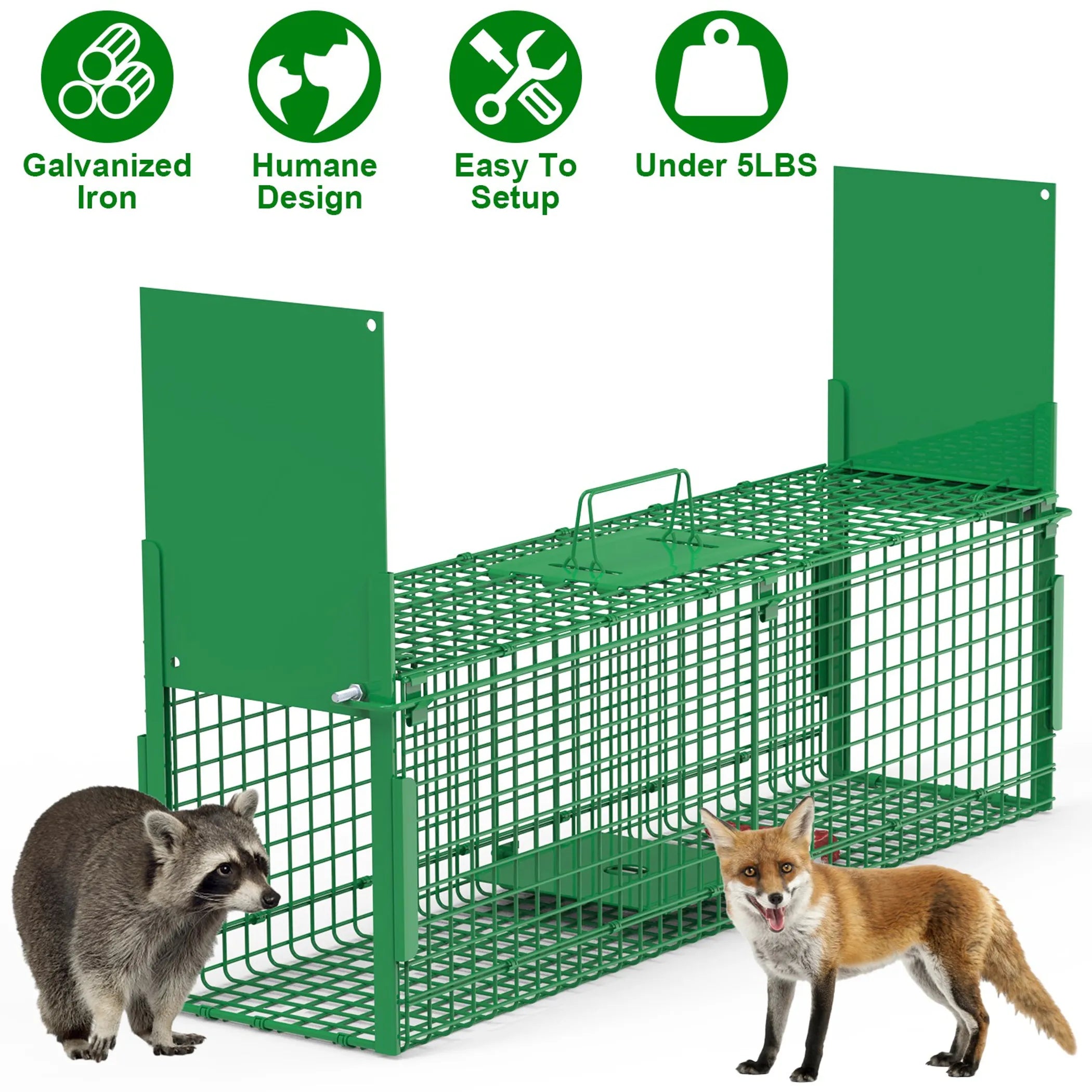 40in 2 Door Live Animal Cage Trap
