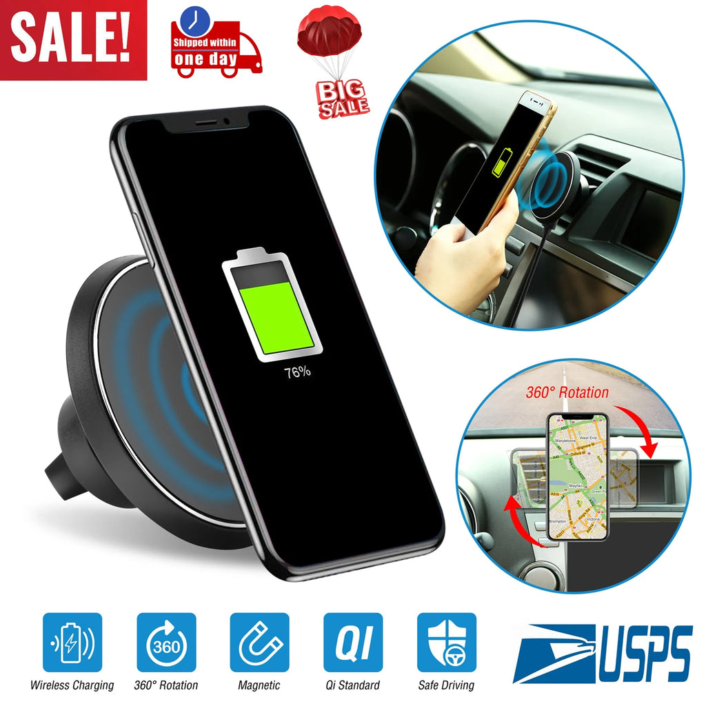 Qi Wireless Car Charger Magnetic Car Phone Charger