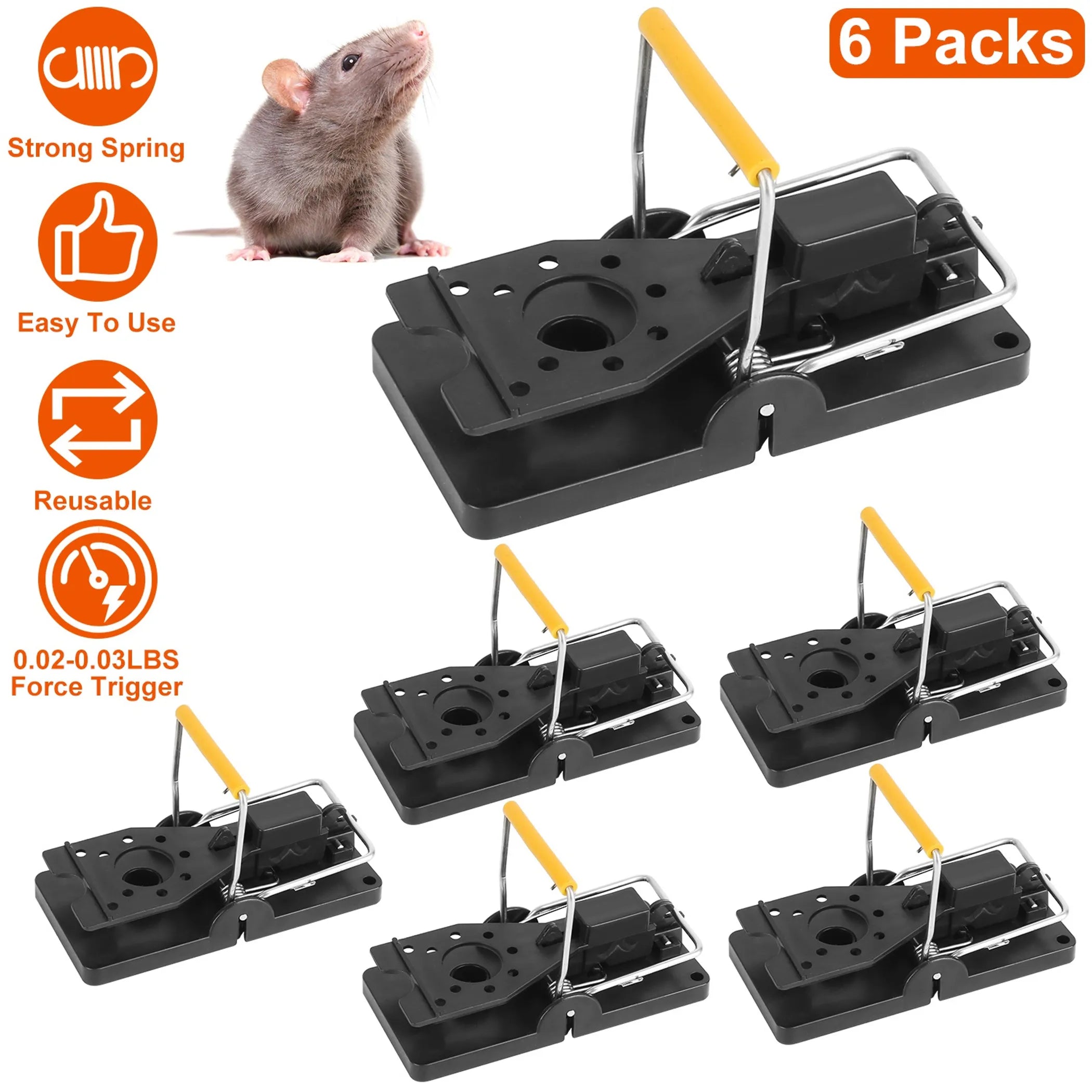 6Packs Mouse Traps Reusable Rat Rodent Killer