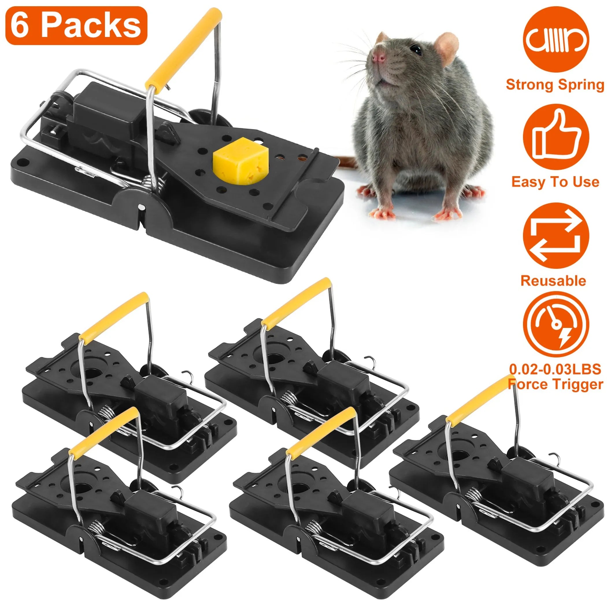 6Packs Mouse Traps Reusable Rat Rodent Killer