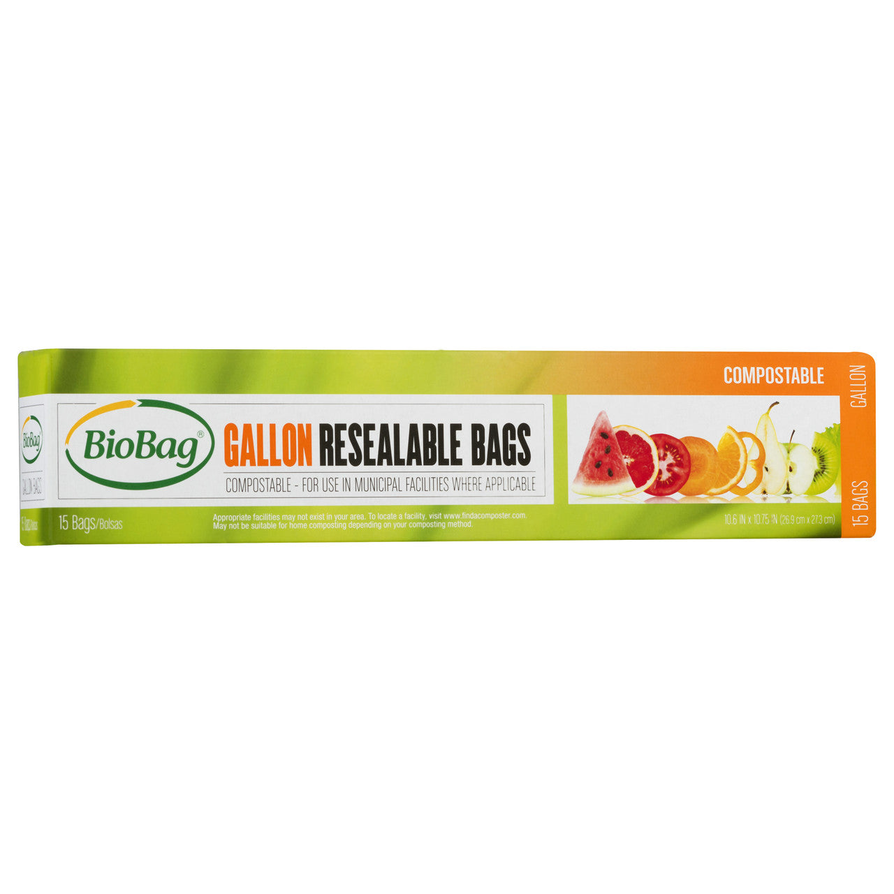 BIOBAG GALLON RESEAL BAG ( 12 X 15 CT   )