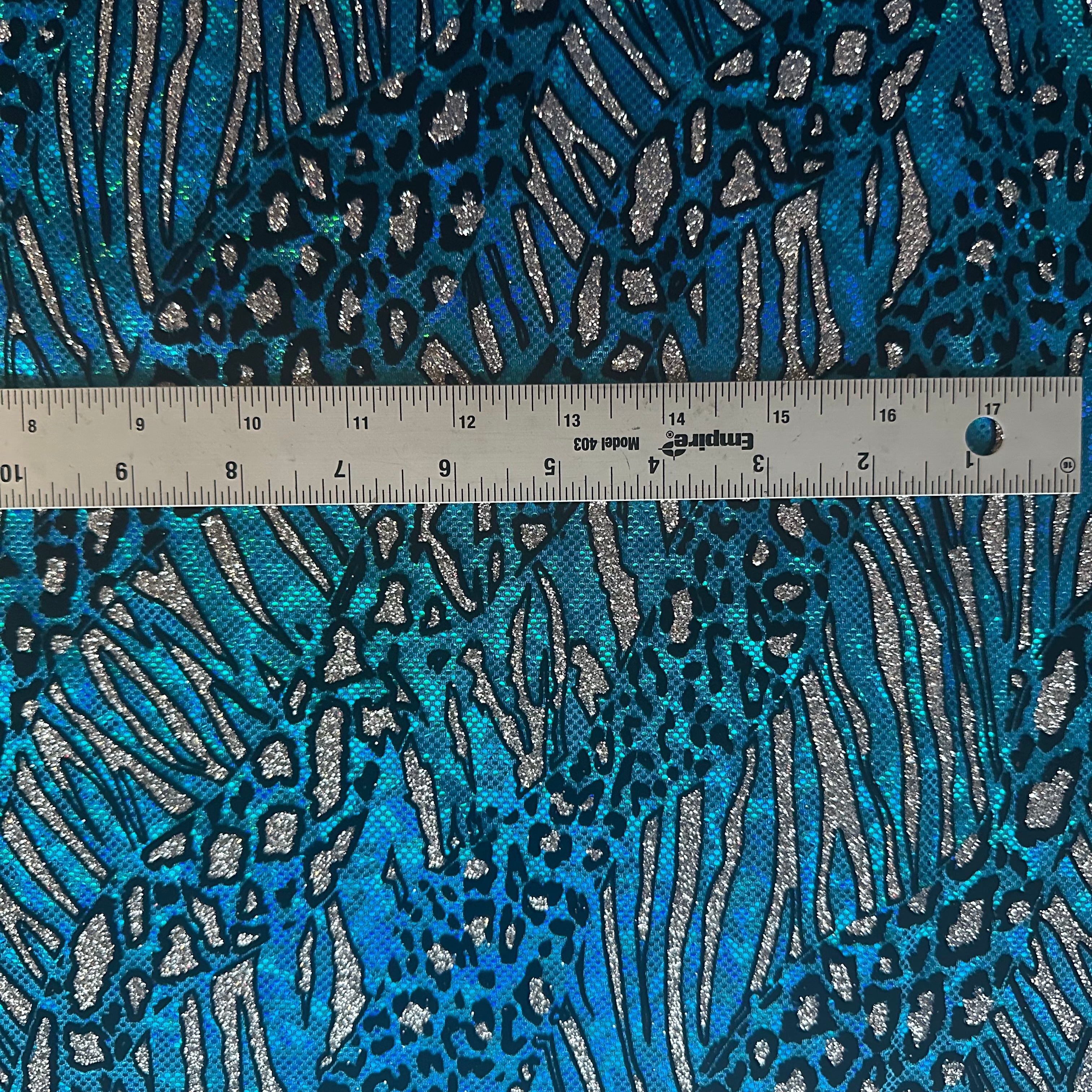 Cheetah Metallic Flocking Hologram Glitter Fabric in Nylon Spandex | Spandex Palace